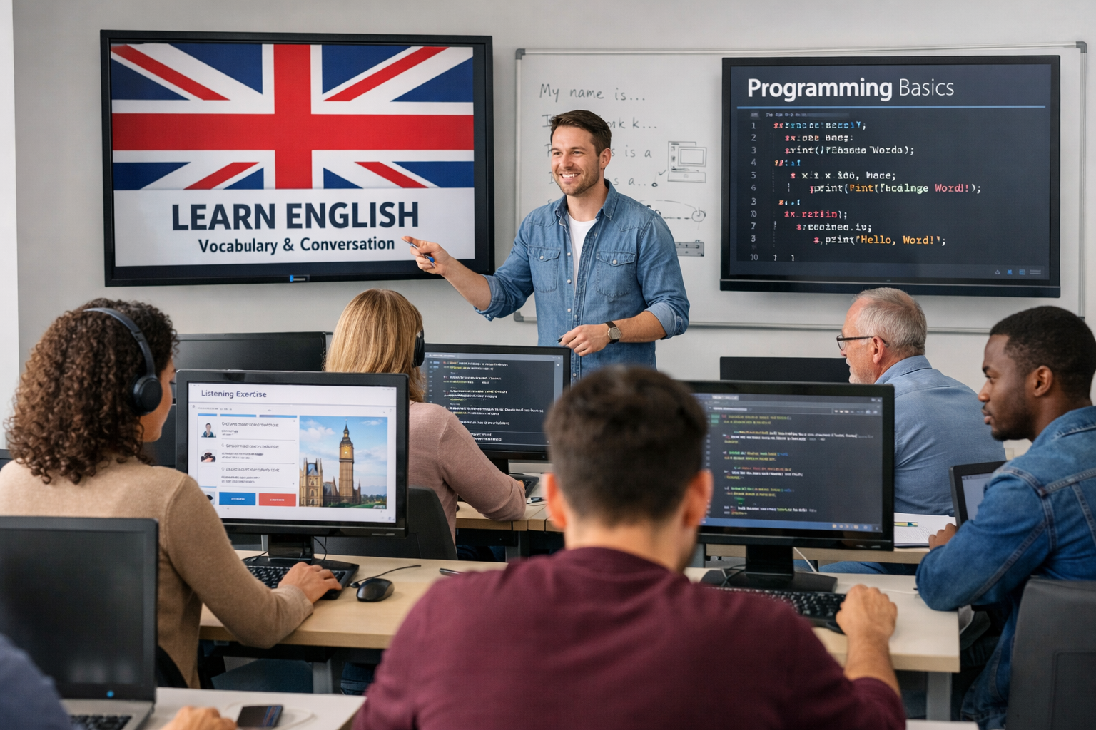 Formation informatique et anglais Kinshasa